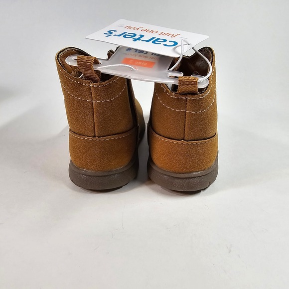 Carter's Kids Ankle Boots Brown Faux Suede Western Gold Star Toddler Size 3 - Picture 3 of 6